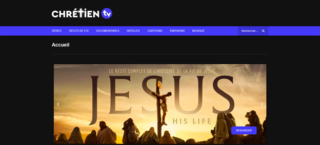 ChrétienTv est un site web chrétien qui propose gratuitement des centaines d'heures de contenus vidéos.